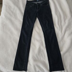7 For All Mankind Dark Blue Straight Leg Jeans